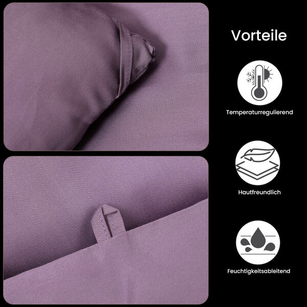 Serenity Night: Premium-Kollektion Herbst-Winter-Steppdecke aus 100 % Bambus mit hochwertiger Kunstdaunenfüllung – 135 x 200 cm, Lavendel image number 2