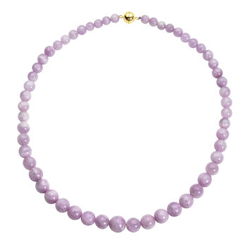 Kunzit-Halskette, ca. 50 cm, 925 Silber vergoldet ca. 428,50 ct