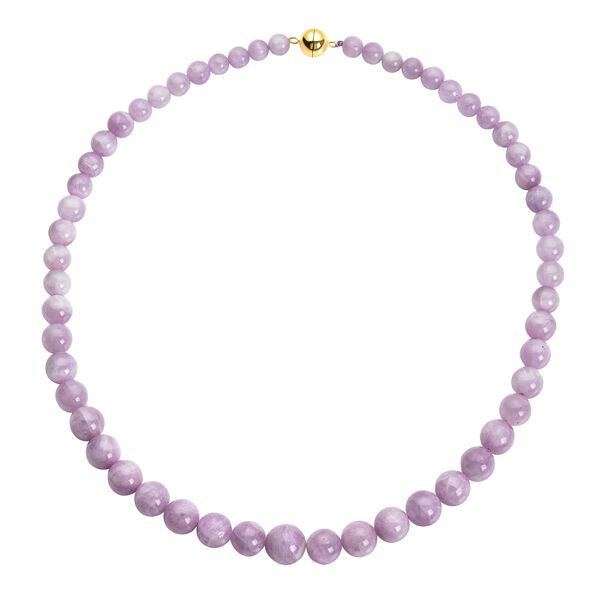 Kunzit-Halskette, ca. 50 cm, 925 Silber vergoldet ca. 428,50 ct