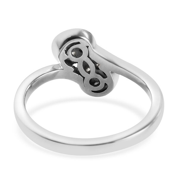 Diamant Bypass Ring 925 Silber Platin-Überzug image number 7