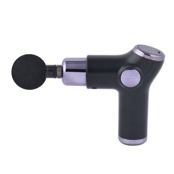 Mini-Muskel-Massage-Pistole mit 4 Massagek&ouml;pfen, 32 St&auml;rken, perfekt zum Mitnehmen, schwarz