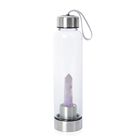 Glas Wasserflasche mit Amethyst Edelstein 600ml image number 0