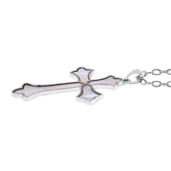 Kokosnuss-Muschel Kreuz Anh&auml;nger mit Kette