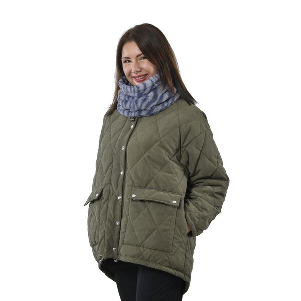 Innovativer 2 in 1 Infinity Schal und M&uuml;tze, Graues Zebramuster