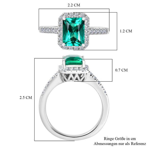 LUXURIANT AAA Labor kolumbianischer Smaragd und Labor Diamant Ring - 2,10 ct. image number 7
