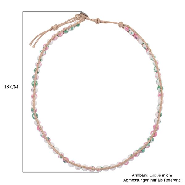 Flexible mehrfarbige Regenblumen-Yuhua-Quarzit Halskette - 80 ct. image number 6