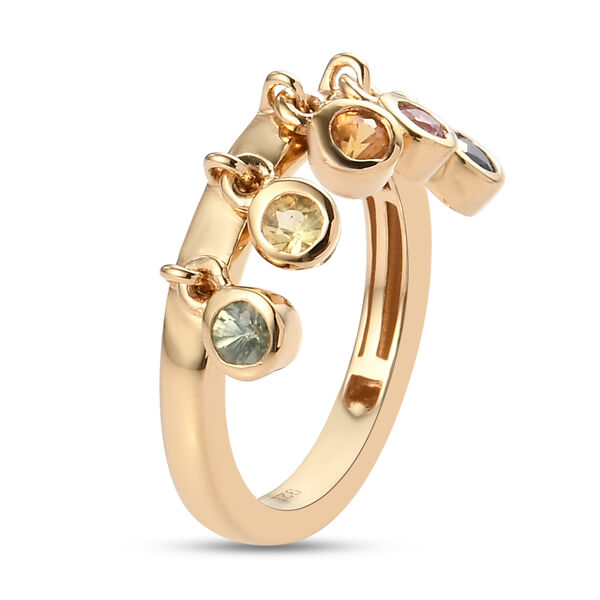 Mehrfarbig Saphir Ring 925 Silber 585 Vergoldet image number 5