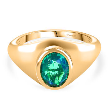 D'Joy Pfau Triplett Quarz Ring, 925 Silber vergoldet - 1,40 ct.