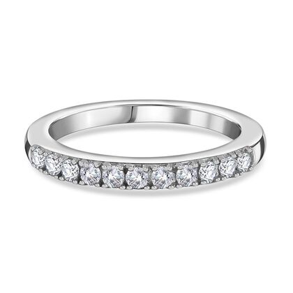 Moissanit Ring, 925 Silber platiniert, (Größe 20.00), ca. 0.35 ct