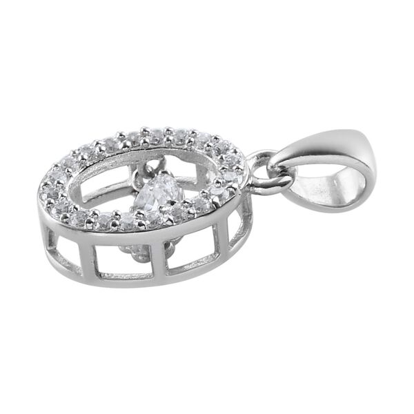 LUSTRO STELLA Hergestellt mit ZIRKONIA Tanzen Stein Anh&auml;nger 925 Silber Platin-&Uuml;berzug ca. 0,80 ct image number 3