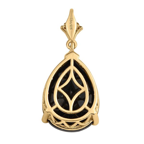 Schwarzer Turmalin und wei&szlig;er Zirkon Anh&auml;nger, 925 Silber vergoldet ca. 18,17 ct image number 5