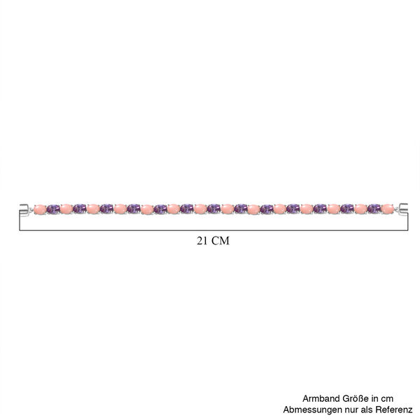 D'Joy AA Rose De France Amethyst und Rosa Opal 20cm Armband - 19,59 ct. image number 5