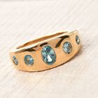 Kambodschanischer blauer Zirkon-Ring, 925 Silber vergoldet  ca. 1,58 ct image number 1
