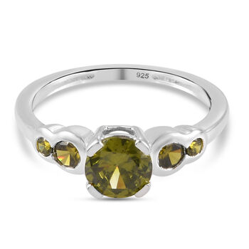 LUSTRO STELLA Peridot Zirkonia Ring 925 Silber (Gr&ouml;&szlig;e 16.00)