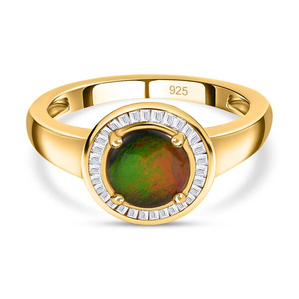 Ammolit und wei&szlig;er Diamant-Ring - 1,28 ct.