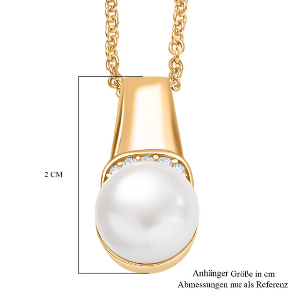 EVER TRUE Süßwasser Perle (8-10 mm), Weißer Zirkon Schmuckset ca. 50 cm 5.78 ct image number 6