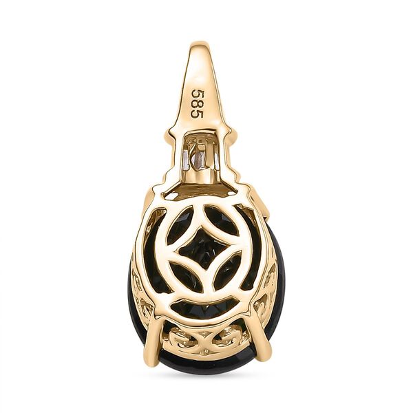 AAA Nat&uuml;rlicher Chromdiopsid und Diamant Anh&auml;nger in 585 Gold - 5,20 ct. image number 5