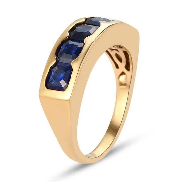 Masoala Saphir-Ring, (Fissure gefüllt), 925 Silber vergoldet image number 4