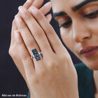 Blauer Diamant Ring, 925 Silber platiniert (Größe 16.00) ca. 0.50 ct image number 2