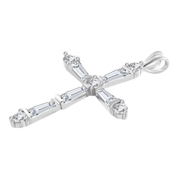 Weißer Zirkonia Anhänger 925 Silber rhodiniert image number 4