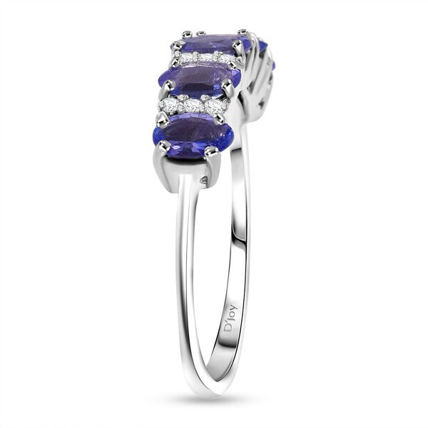 Tansanit, Moissanit Ring 925 Silber rhodiniert (Gr&ouml;&szlig;e 19.00) ca. 1.20 ct image number 4