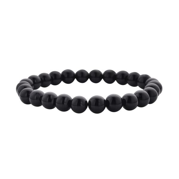 3er Schmuckset, schwarzer Glasachat, Edelstahl, ca 323,30 ct image number 6