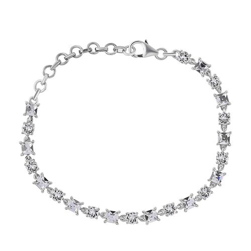 J Francis gefertigt mit SWAROVSKI- Weißes Swarovski Kristall-Armband image number 0