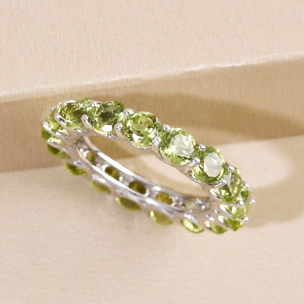 Peridot Ring 925 Silber platiniert  ca. 5,65 ct image number 2