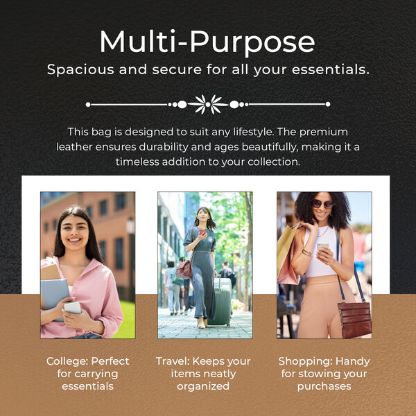 Echtleder Crossbody Tasche mit Kroko-Pr&auml;gung, Bordeaux image number 6