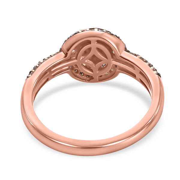 Nat&uuml;rlicher Champagner Diamant Ring 925 Silber Ros&eacute;gold Vermeil image number 6