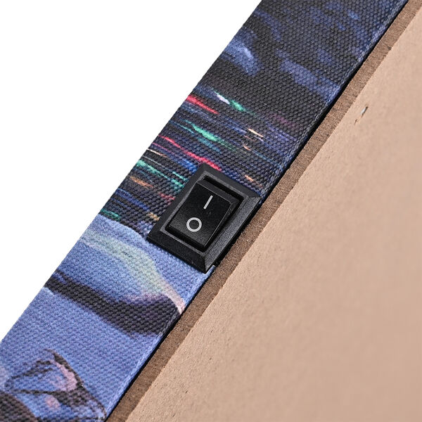 LED-Leinwandbild Weihnachtsbaum am See, mit 3 warmweißen LEDs und 30 Lichtfasern, 30x40x1,8cm image number 3