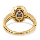 Masoala Saphir und Zirkon-Halo-Ring, 925 Silber vergoldet, 1,27 ct. image number 5