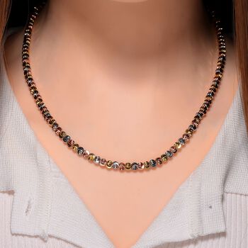 Diamantschliff Kugel-Halskette, Ros&egrave;farben ca. 45 cm + 5 cm Extender, ca. 27,10g