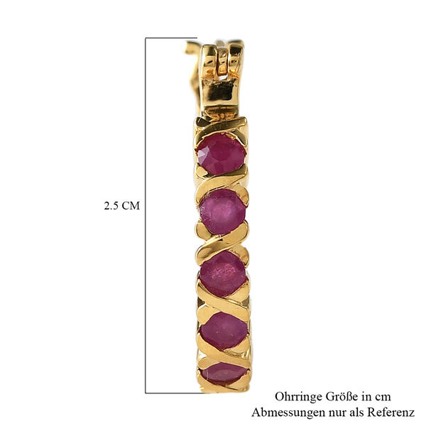 Afrikanischer Rubin Creolen 925 Silber vergoldet ca. 1,85 ct image number 5