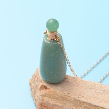 Gr&uuml;ner Aventurin Halskette, goldfarben 78.00 ct