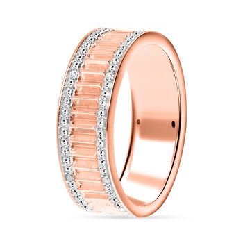 Wei&szlig;er Diamant Ring 925 Silber 750 Ros&eacute;gold Vermeil (Gr&ouml;&szlig;e 18.00)