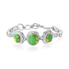 Grünes Türkis Armband ca. 18 cm Edelstahl ca. 17.65 ct