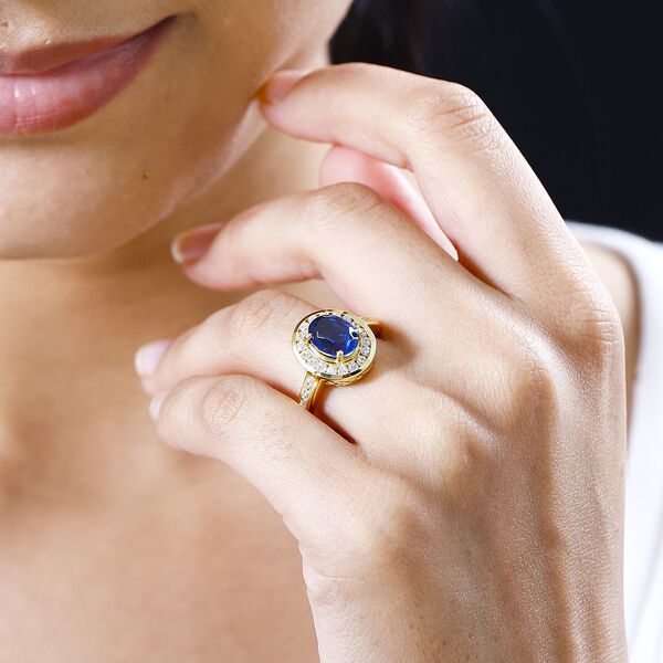 Tansanit-Farbe Quarz und Zirkon Ring - 2,80 ct. image number 2