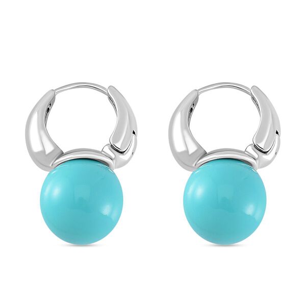 Sleeping Beauty t&uuml;rkisfarbene Muschelkernperle Ohrringe image number 4