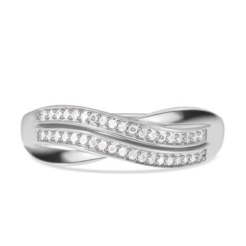 Wei&szlig;er Diamant Ring 925 Silber platiniert (Gr&ouml;&szlig;e 19.00) ca. 0.20 ct