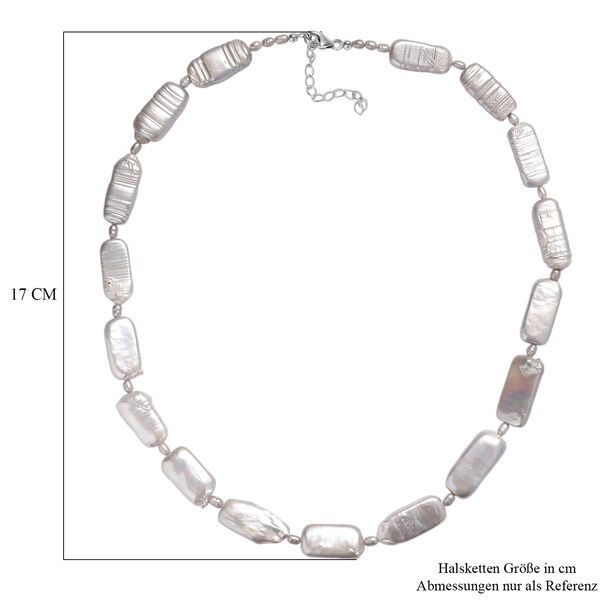 Graue, gef&auml;rbte S&uuml;&szlig;wasserzuchtperlen Halskette, 45 cm image number 6