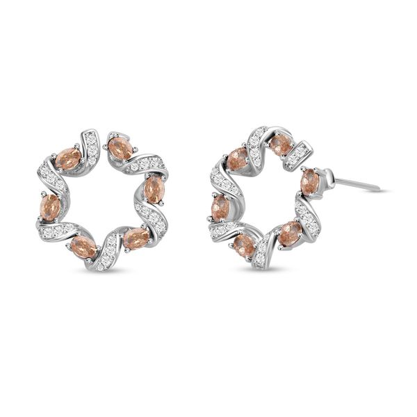 Champagner und wei&szlig;e Zirkonia-Ohrringe