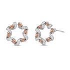 Champagner und weiße Zirkonia Ohrringe, Messing