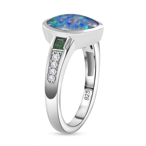 Boulder Opal Triplett, Smaragd und Zirkon Ring - 1,72 ct. image number 5