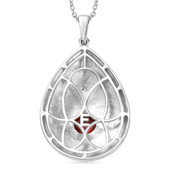 EverTrue roter Granat und wei&szlig;er Topas Anh&auml;nger mit 50cm Kette - 1 ct. image number 5