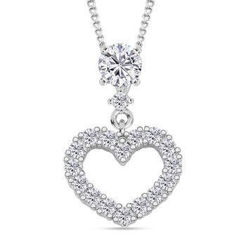 RADIANTA GRA zertifiziert Moissanit (D-VVS) Schmuckset ca. 45 cm 925 Silber rhodiniert ca. 1.05 ct