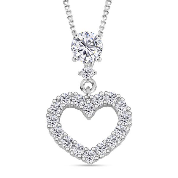 RADIANTA GRA zertifiziert Moissanit (D-VVS) Schmuckset ca. 45 cm 925 Silber rhodiniert ca. 1.05 ct