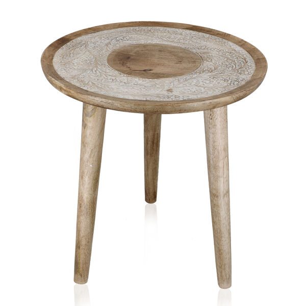 NAKKASHI - handgefertigter Couchtisch aus Mangoholz, 45 x 45 x 45 cm