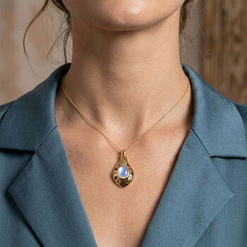 EverTrue Regenbogen Mondstein und Multi-Turmalin Anh&auml;nger - 4,10 ct.