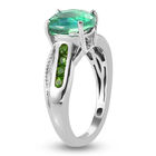 Pfau Triplett Quarz und Natürlicher Chromdiopsid Ring 925 Silber platiniert  ca. 2,41 ct image number 4